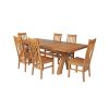 Country Oak 230cm Cross Leg Square Table and 6 Chelsea Timber Seat Chairs - 3