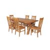 Country Oak 230cm Cross Leg Square Table and 6 Chelsea Timber Seat Chairs - 4