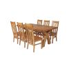 Country Oak 230cm Cross Leg Square Table and 6 Chelsea Timber Seat Chairs - 5