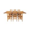 Country Oak 230cm Cross Leg Square Table and 6 Chelsea Timber Seat Chairs - 6