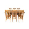 Country Oak 230cm Cross Leg Square Table and 6 Chelsea Timber Seat Chairs - 7