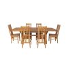 Country Oak 230cm Cross Leg Square Table and 6 Chelsea Timber Seat Chairs - 8