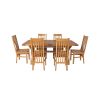 Country Oak 230cm Cross Leg Square Table and 6 Chelsea Timber Seat Chairs - 9