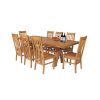 Country Oak 230cm Cross Leg Square Table and 8 Chelsea Timber Seat Chairs - 2