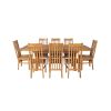 Country Oak 230cm Cross Leg Square Table and 8 Chelsea Timber Seat Chairs - 3