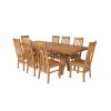 Country Oak 230cm Cross Leg Square Table and 8 Chelsea Timber Seat Chairs - 5