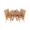 Country Oak 230cm Cross Leg Square Table and 8 Chelsea Timber Seat Chairs - 7