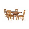 Country Oak 180cm Extending Cross Leg Oval Table and 4 Grasmere Timber Seat Chairs - 3