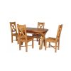 Country Oak 180cm Extending Cross Leg Oval Table and 4 Grasmere Timber Seat Chairs - 5