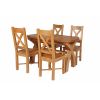 Country Oak 180cm Extending Cross Leg Oval Table and 4 Grasmere Timber Seat Chairs - 6