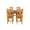 Country Oak 180cm Extending Cross Leg Oval Table and 4 Grasmere Timber Seat Chairs - 7