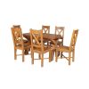 Country Oak 180cm Extending Cross Leg Oval Table and 6 Grasmere Timber Seat Chairs - 3