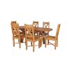 Country Oak 180cm Extending Cross Leg Oval Table and 6 Grasmere Timber Seat Chairs - 4