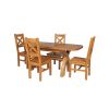 Country Oak 180cm Extending Cross Leg Oval Table and 4 Windermere Timber Seat Chairs - 2