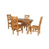 Country Oak 180cm Extending Cross Leg Oval Table and 4 Windermere Timber Seat Chairs - 3