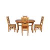 Country Oak 180cm Extending Cross Leg Oval Table and 4 Windermere Timber Seat Chairs - 4