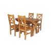 Country Oak 180cm Extending Cross Leg Oval Table and 4 Windermere Timber Seat Chairs - 5