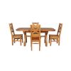 Country Oak 180cm Extending Cross Leg Oval Table and 4 Windermere Timber Seat Chairs - 8