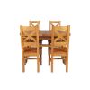 Country Oak 180cm Extending Cross Leg Oval Table and 4 Windermere Timber Seat Chairs - 9