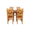 Country Oak 180cm Extending Cross Leg Oval Table and 4 Windermere Timber Seat Chairs - 9