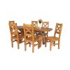 Country Oak 180cm Extending Cross Leg Oval Table and 6 Windermere Timber Seat Chairs - 2