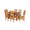 Country Oak 180cm Extending Cross Leg Oval Table and 6 Windermere Timber Seat Chairs - 3