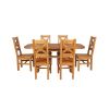Country Oak 180cm Extending Cross Leg Oval Table and 6 Windermere Timber Seat Chairs - 5