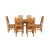 Country Oak 180cm Extending Cross Leg Oval Table and 6 Windermere Timber Seat Chairs - 6