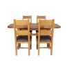 Country Oak 180cm Extending Cross Leg Oval Table and 4 Chester Brown Leather Chairs - 8