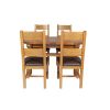 Country Oak 180cm Extending Cross Leg Oval Table and 4 Chester Brown Leather Chairs - 9