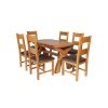 Country Oak 180cm Extending Cross Leg Oval Table and 6 Chester Brown Leather Chairs - 6