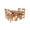 Country Oak 180cm Extending Cross Leg Oval Table and 4 Chester Timber Seat Chairs - 2