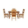 Country Oak 180cm Extending Cross Leg Oval Table and 4 Chester Timber Seat Chairs - 5
