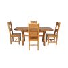 Country Oak 180cm Extending Cross Leg Oval Table and 4 Chester Timber Seat Chairs - 6