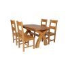 Country Oak 180cm Extending Cross Leg Oval Table and 4 Chester Timber Seat Chairs - 7