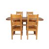 Country Oak 180cm Extending Cross Leg Oval Table and 4 Chester Timber Seat Chairs - 8