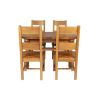 Country Oak 180cm Extending Cross Leg Oval Table and 4 Chester Timber Seat Chairs - 9