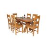 Country Oak 180cm Extending Cross Leg Oval Table and 6 Chester Timber Seat Chairs - 2