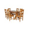 Country Oak 180cm Extending Cross Leg Oval Table and 6 Chester Timber Seat Chairs - 4