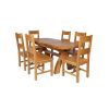 Country Oak 180cm Extending Cross Leg Oval Table and 6 Chester Timber Seat Chairs - 6