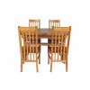 Country Oak 180cm Extending Cross Leg Oval Table and 4 Chelsea Timber Seat Chairs - 9