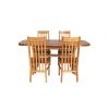 Country Oak 180cm Extending Cross Leg Oval Table and 4 Chelsea Timber Seat Chairs - 8