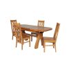 Country Oak 180cm Extending Cross Leg Oval Table and 4 Chelsea Timber Seat Chairs - 5