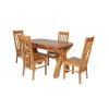Country Oak 180cm Extending Cross Leg Oval Table and 4 Chelsea Timber Seat Chairs - 4