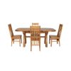 Country Oak 180cm Extending Cross Leg Oval Table and 4 Chelsea Timber Seat Chairs - 6