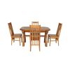 Country Oak 180cm Extending Cross Leg Oval Table and 4 Chelsea Timber Seat Chairs - 7