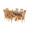 Country Oak 180cm Extending Cross Leg Oval Table and 6 Chelsea Timber Seat Chairs - 2