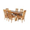 Country Oak 180cm Extending Cross Leg Oval Table and 6 Chelsea Timber Seat Chairs - 4