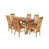 Country Oak 180cm Extending Cross Leg Oval Table and 6 Chelsea Timber Seat Chairs - 5