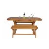 Country Oak 180cm Extending Cross Leg Oval Table and 2 x 120cm Cross Leg Bench Set - 6